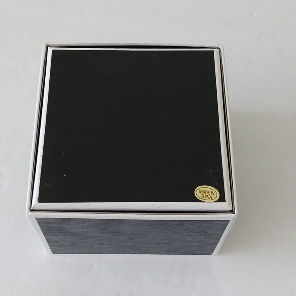Jewelry Gift Box Bloomingdales Cardboard Black & White Square